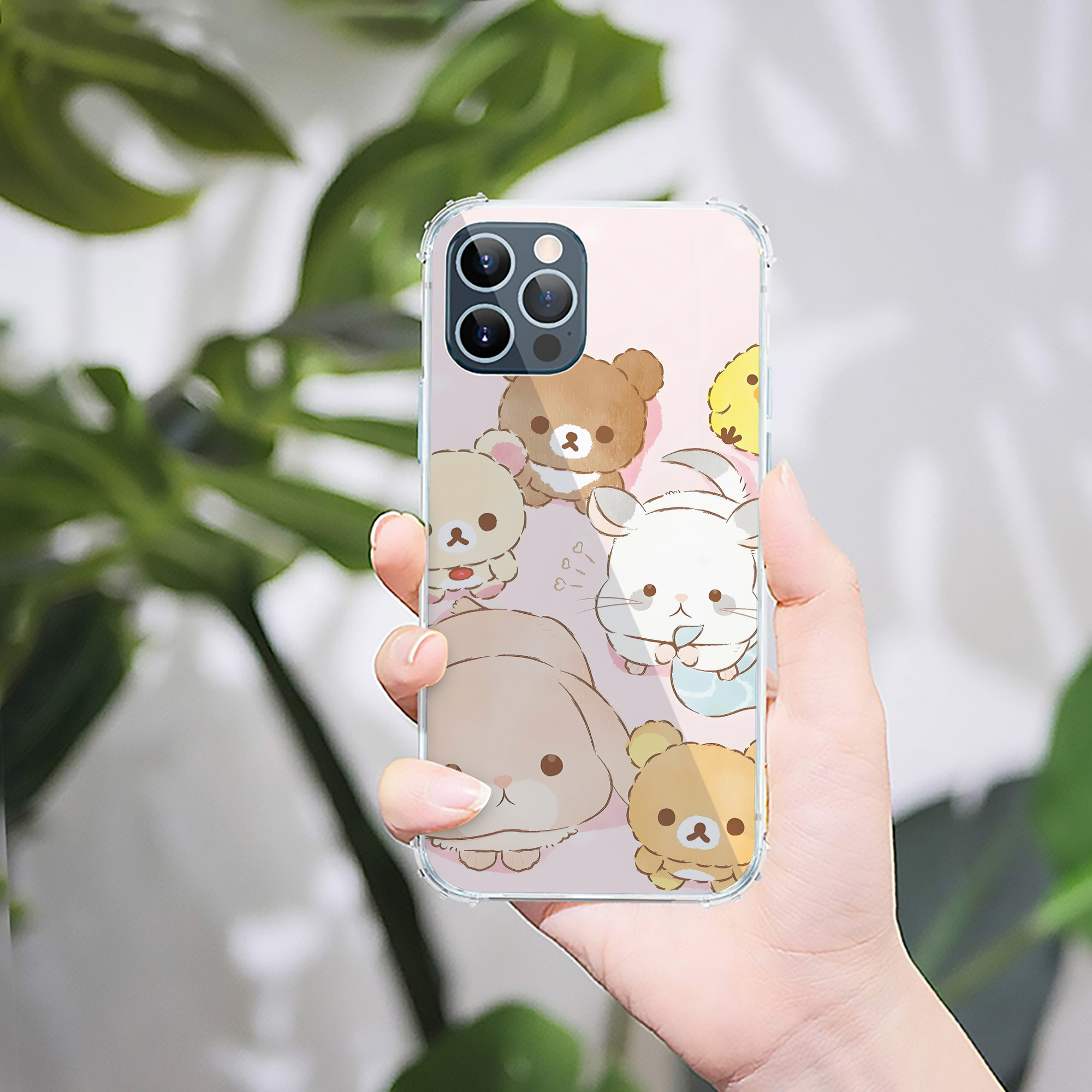 （画像用） リラックマ リラックマ キイロイトリ Rilakkuma Korilakkuma Kiiroitori 【iPhone 12シリーズ対応】透明スマホケース（クリアソフトケース）